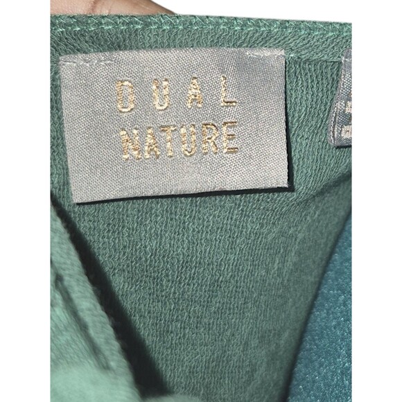 Dual Nature Tie Knot Back Lagan Look Minimalist Ever Green Sheath Dress XL - Picture 2 of 7